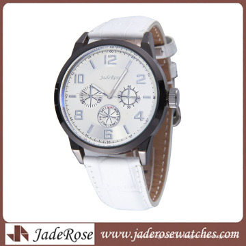 Montre en alliage simple pour femme avec bracelet en cuir